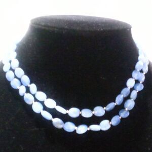 Blue Lace Agate Multi Strand Beaded Necklace